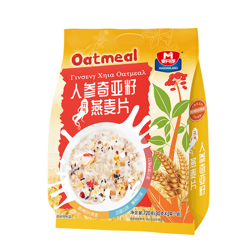 Instant Mix Ginseng Oatmeal Cereal 720g Bag Low Sugar Morning Cereal Snack Filling Meal Replacement Afternoon Tea Supermarket