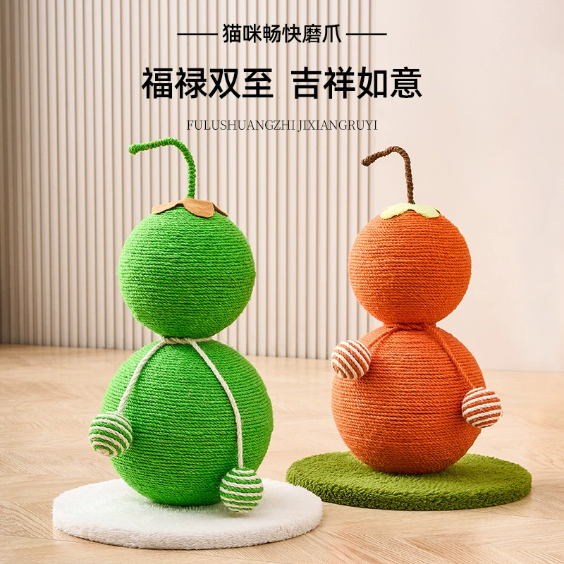 Когтеточка для кошек из сизаля и кокоса с морковью и боярышником, лазалка для кошек Xinpet, зеленая тыква