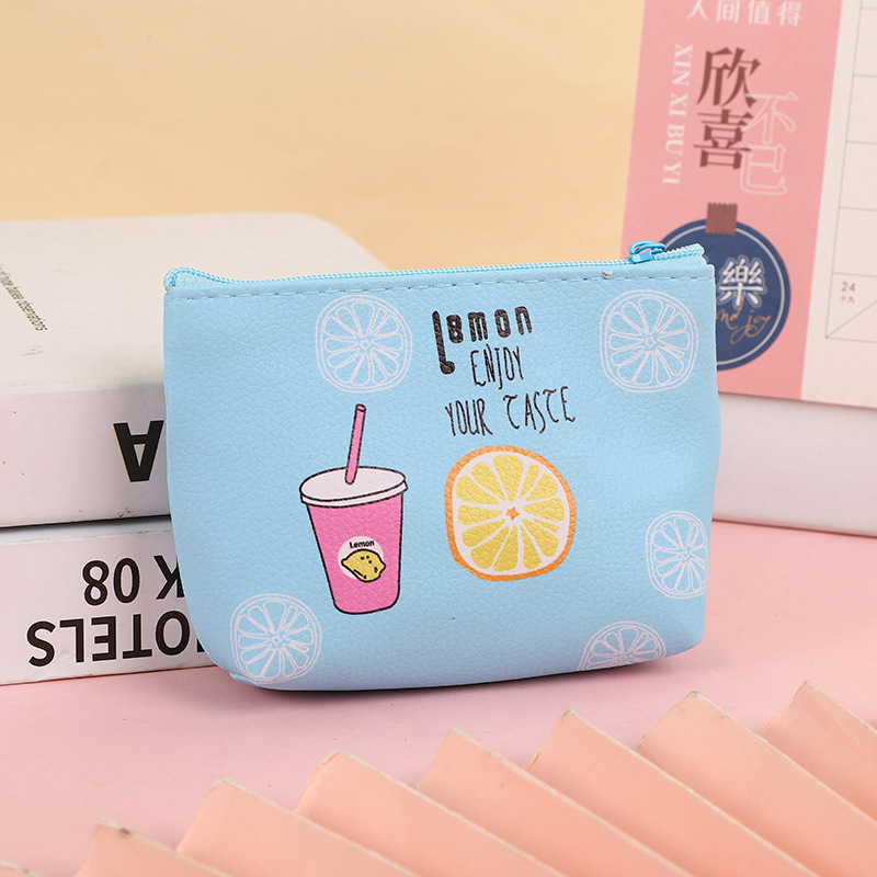 Estilo coreano fresco dibujos animados cremallera monedero corto cartera chica corazón lindo estudiante portátil caso clave