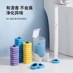 使い捨てトイレブラシ家庭用死角のないトイレブラシ交換ヘッドセット壁掛け式トイレ洗浄ブラシ