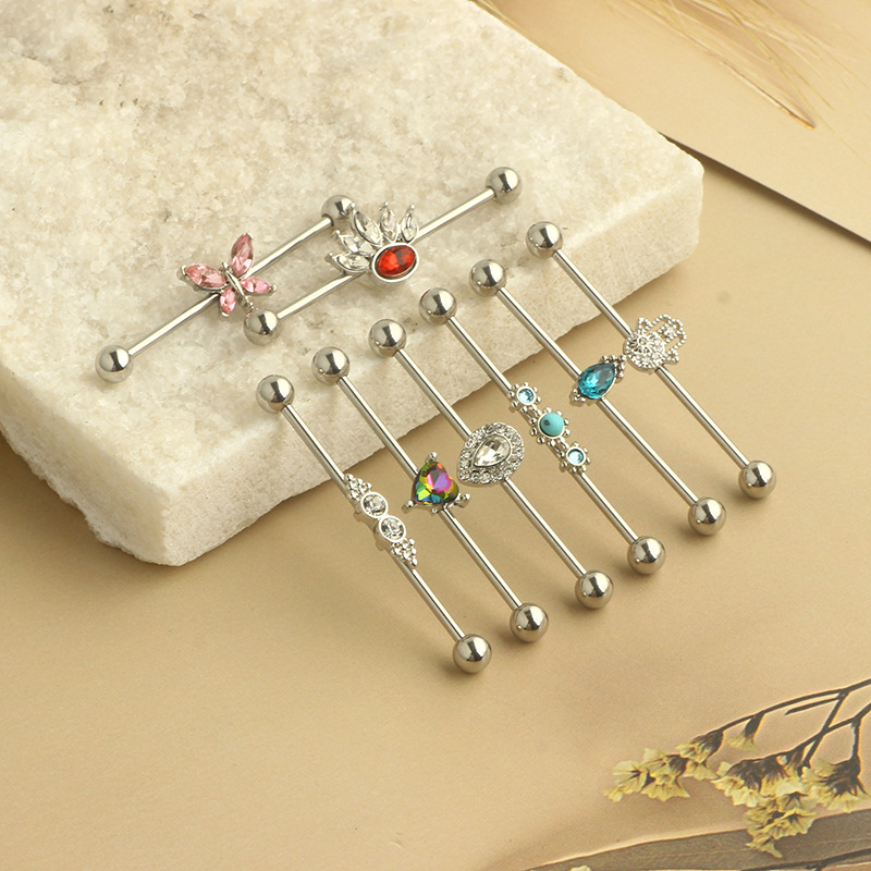 Pointed titanium steel lip stud product view