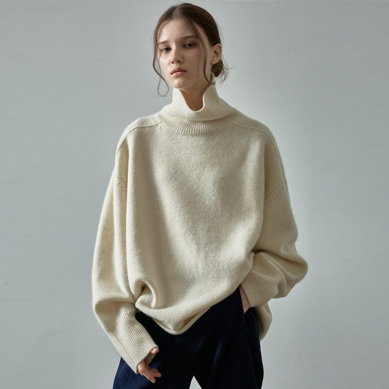 Spot Low Classic Turtleneck Sweater for Women 2025 Spring & Fall New Designer Style Lazy Style Wool Knitted Spot Low Classic Turtleneck Sweater for Women 2025 Spring & Fall New Designer Style Lazy Style Wool Knitted