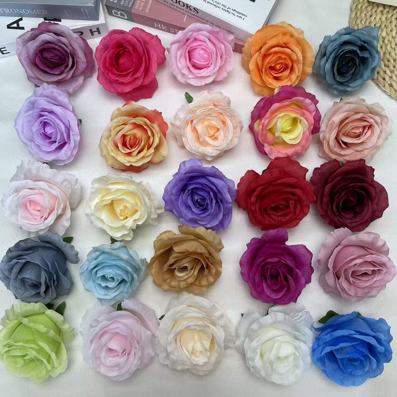 Anna Rose Flower Head Artificial Flower Wedding Hall Layout Arch Design Flower Arrangement Gift Box Jewelry Decorative Flowers