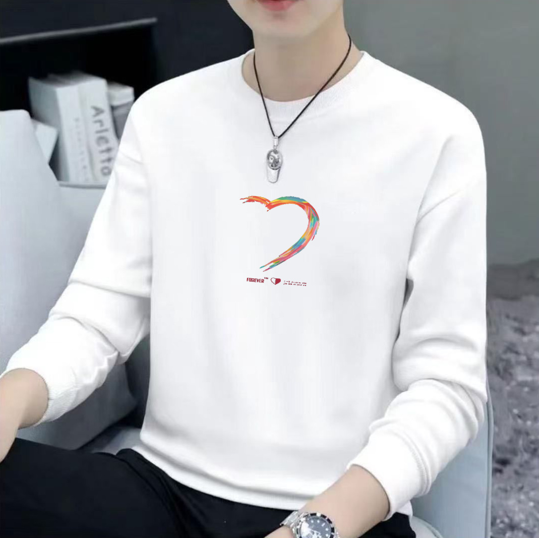 Men's Spring and Autumn New Couple Sweatshirt, Unisex Loose Casual Versatile Round Neck Long Sleeve Base Layer Top