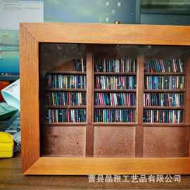 跨境新款创意书架小摆件收纳迷你书籍展示盒有趣礼品礼物