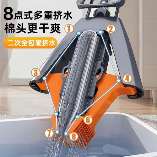 Factory sells sponge mops, glue cotton, household lazy people, hand-washing, folding type, water absorption wholesale folding mop