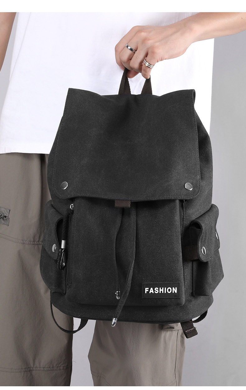 2023 New personalized Hong Kong-style backpack, large-capacity fashionable and trendy schoolbag, versatile and casual nylon student backpack undefined