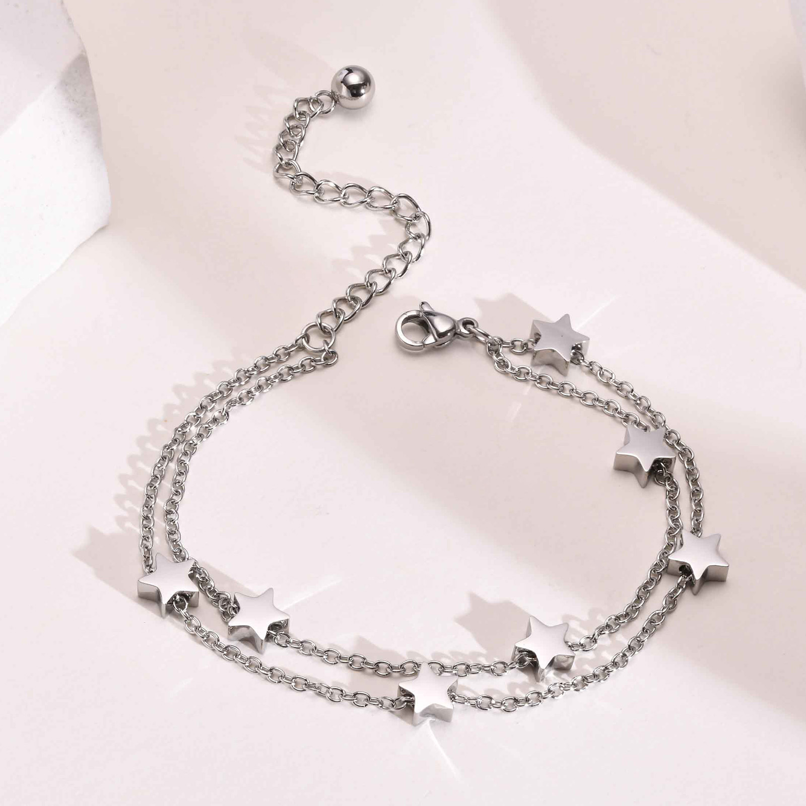 Women'S Gender Simple Style Star 201 Stainless Steel Stainless Steel Bracelets In Bulk
