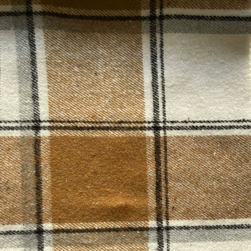 Mao woolen hair color weaving grid cloth polyester cotton double-sided woolen shirt cloth material 270-450G factory undertake orders