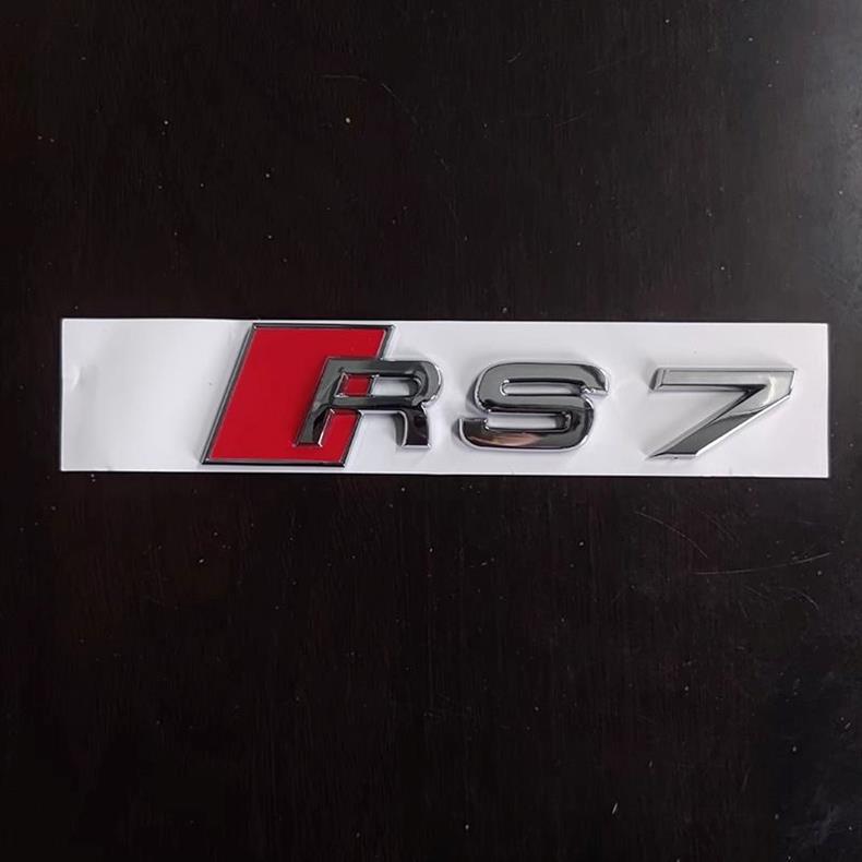 Audi RS7 car emblem, original A7 modified front grille, four-ring emblem, V8T side emblem, black rear tail emblem, car accessories