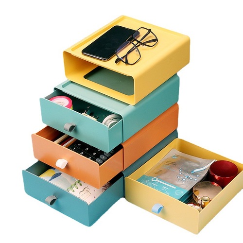 Colorful drawer storage box student desk organizer stationery storage box office storage rack desktop organizer artifact