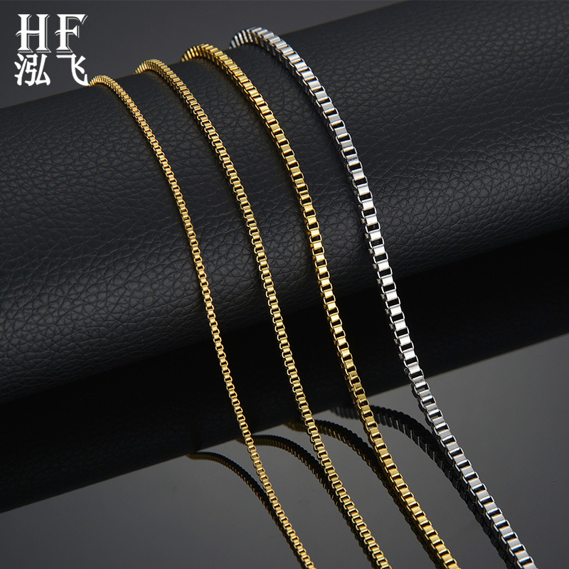Manufacturer's In-Stock Stainless Steel Box Chain European and American Fashion Trendy Box Necklace Unisex DIY Jewelry Accessory Chain