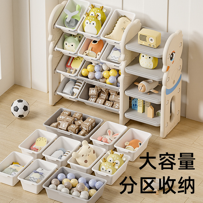 Estante organizador infantil con ruedas – Mueble de almacenamiento desmontable para juguetes y libros.