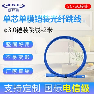 跳线单模单芯铠装光纤跳线尾纤LC-SC-FC-ST工程电信级品质