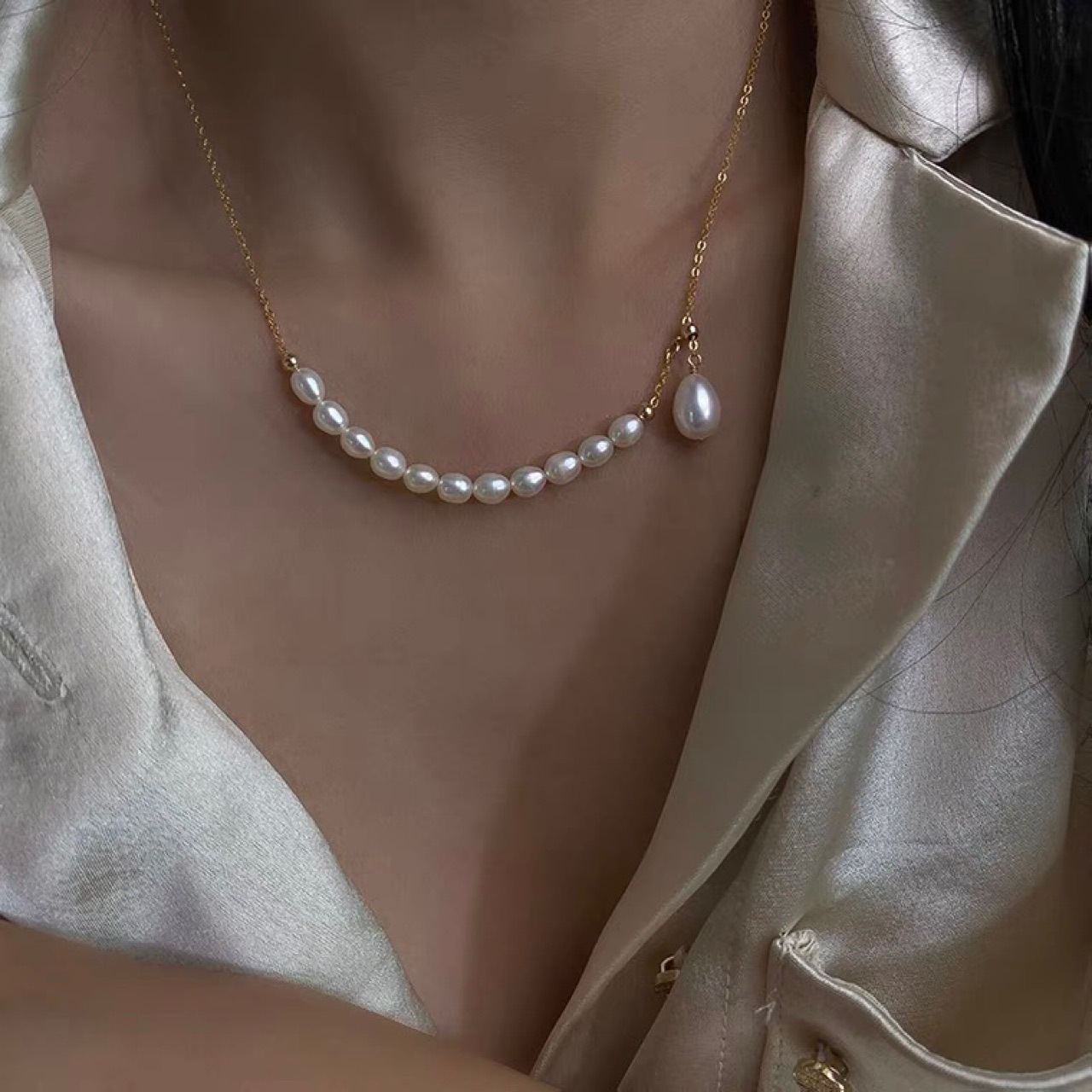 Luxuriöse Perlenkette Für Damen Mit Magnetverschluss Choker_voghion.com