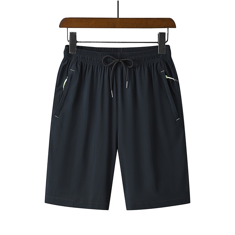 Pantalones cortos deportivos de verano de los hombres sueltos de seda fina de hielo correr entrenamiento físico quinto Pantalones de baloncesto de secado rápido pantalones Casuales