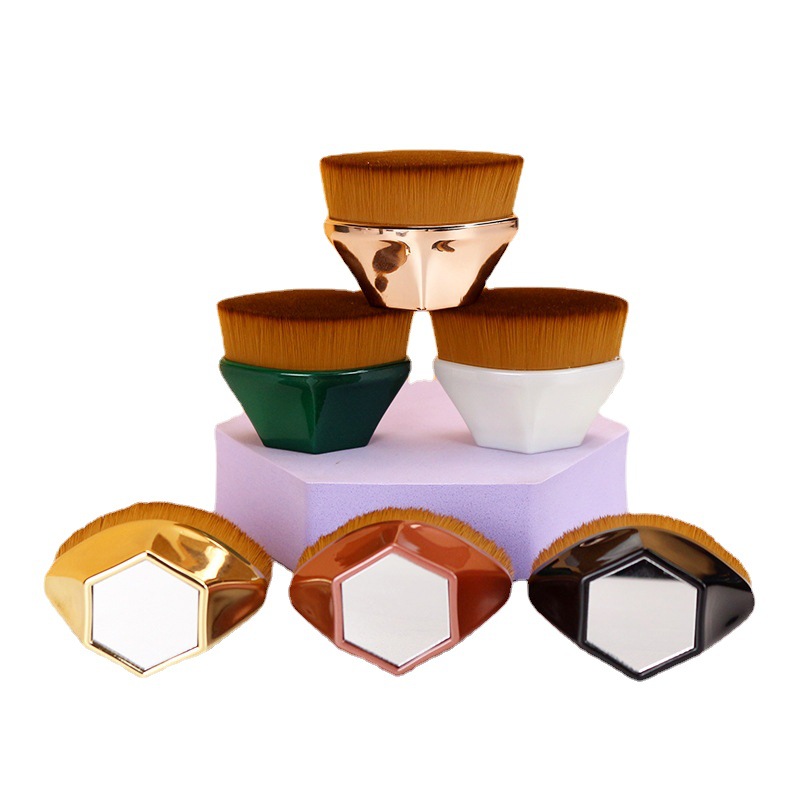 Nuevo #55 cepillo de base pétalos portátil sin rastro cepillo de base mágico no come polvo con espejo de maquillaje herramientas de maquillaje