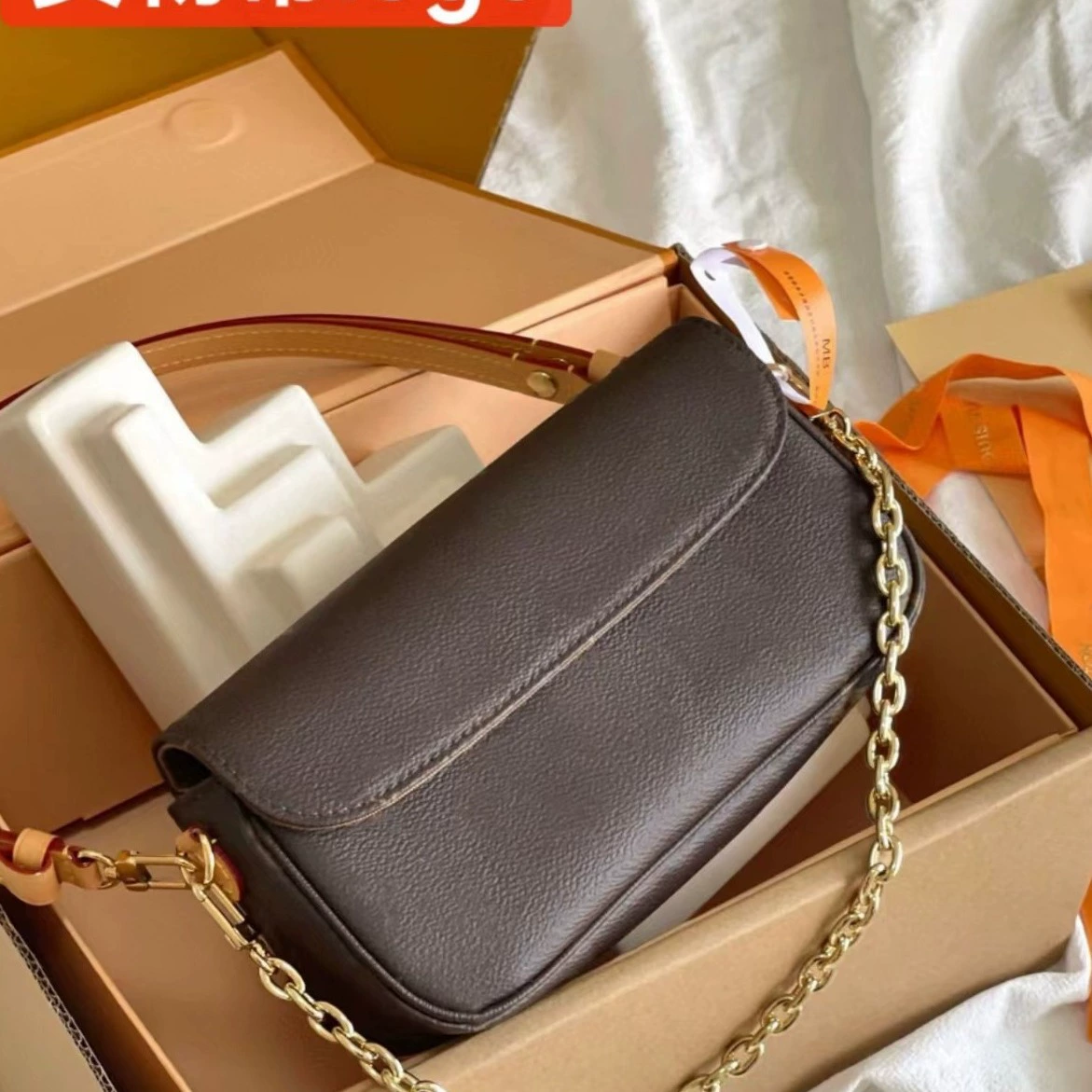 Физический товар с логотипом, классическая женская сумка с монограммой, сумка через плечо, сумка IVY для маджонга, высококачественная версия без стресса, поставка из Гуанчжоу.