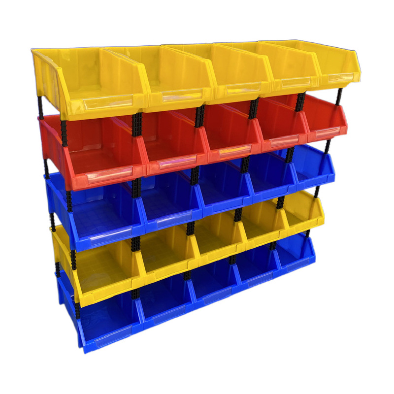 广州白云仓储货架框 斜口塑胶框 组合式零件筐 五金螺丝配件箱