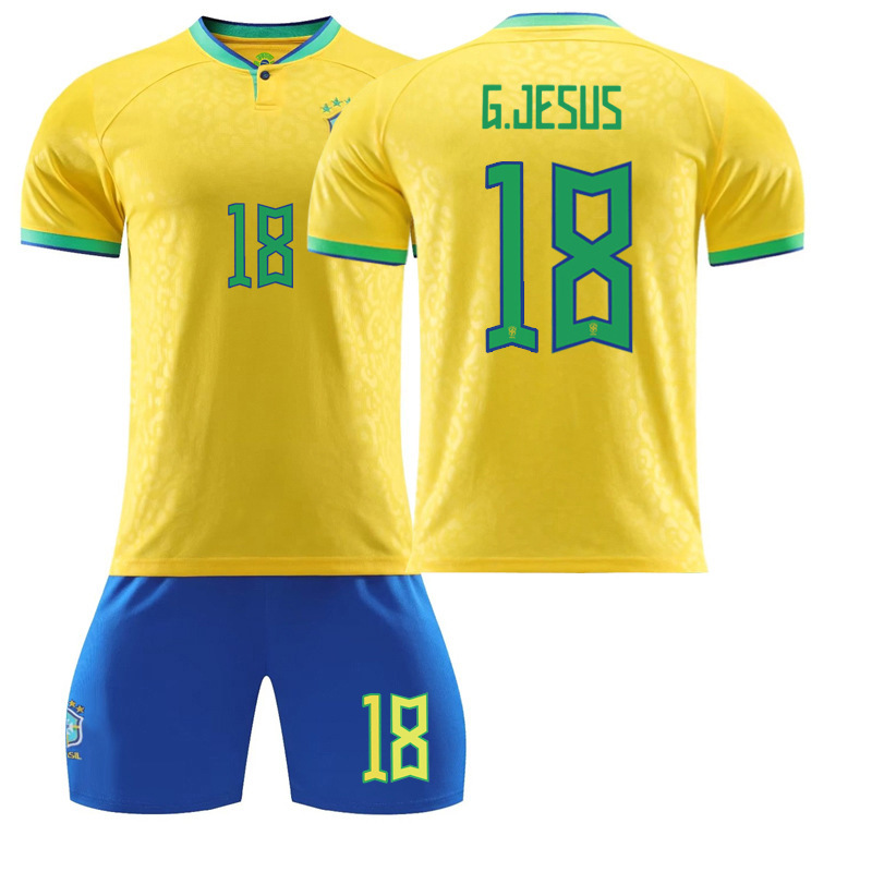 thumbnail image 1 of 2223 Brasil camiseta local No. 10 Neymar 20 Vinicius 9 Chalison 18 Jesús traje uniforme, 1 of 5