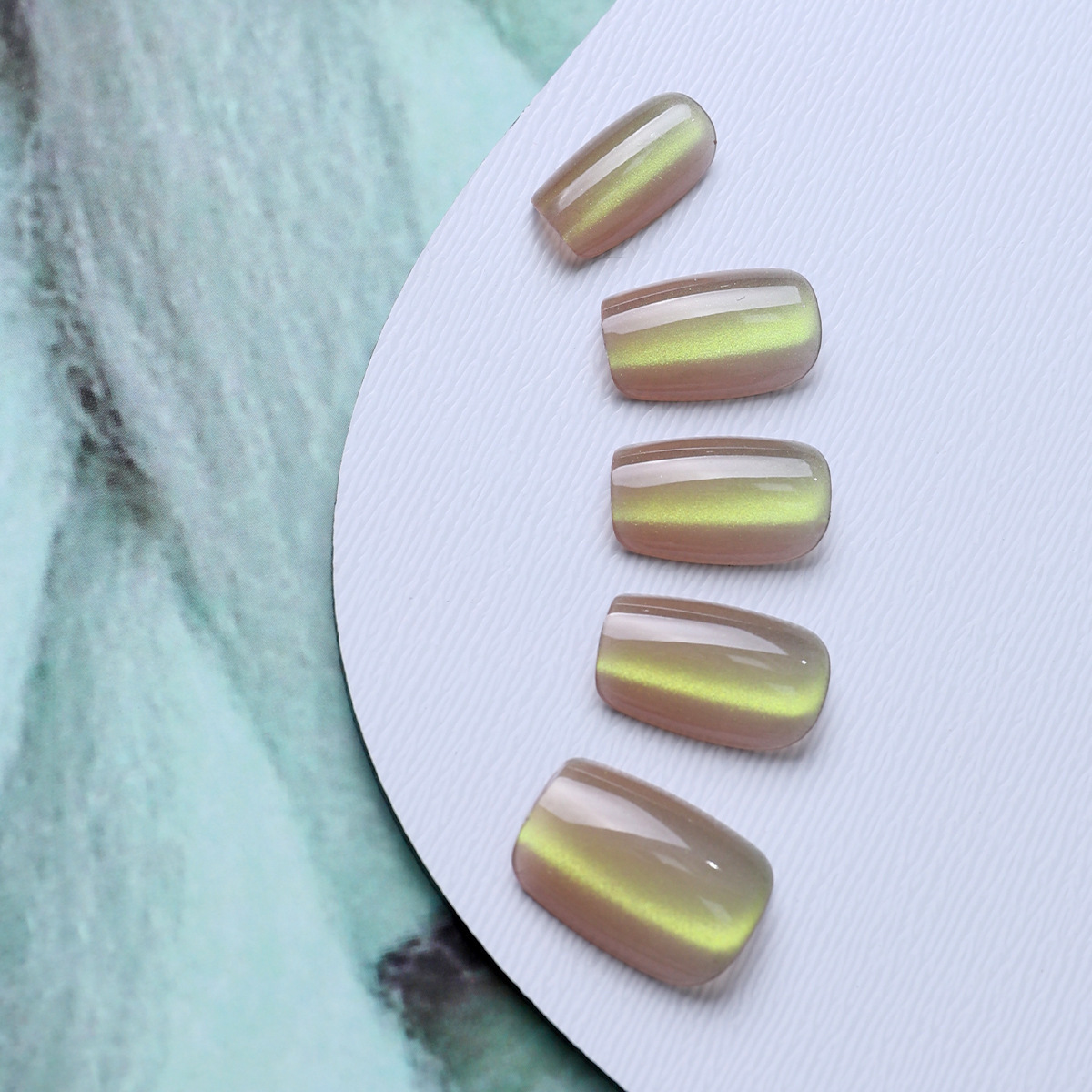 30 piezas de cerámica de color sólido ojo de gato manicura falsa decoración otoño y invierno nuevo brillo de porcelana de cristal blanco pegamento de ojos de gato manicura