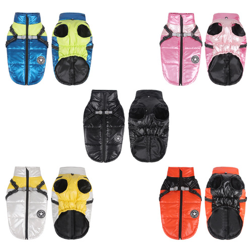 Autumn and winter cross-border dog clothes, waterproof and windproof dog cotton clothes, reflective warm dog clothes wholesale