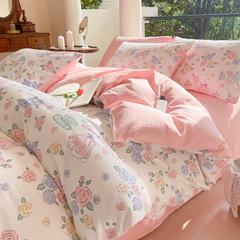Spring 100% Cotton Four-Piece Set All-Cotton Comforter Cover A-Class Bedding Nantong Home Textiles Sheet Set Duvet Cover and Pillowcase Three-Piece Set
