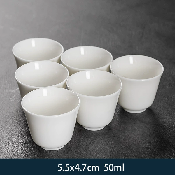 Mutton fat jade horseshoe cup - 6 pieces direct sale