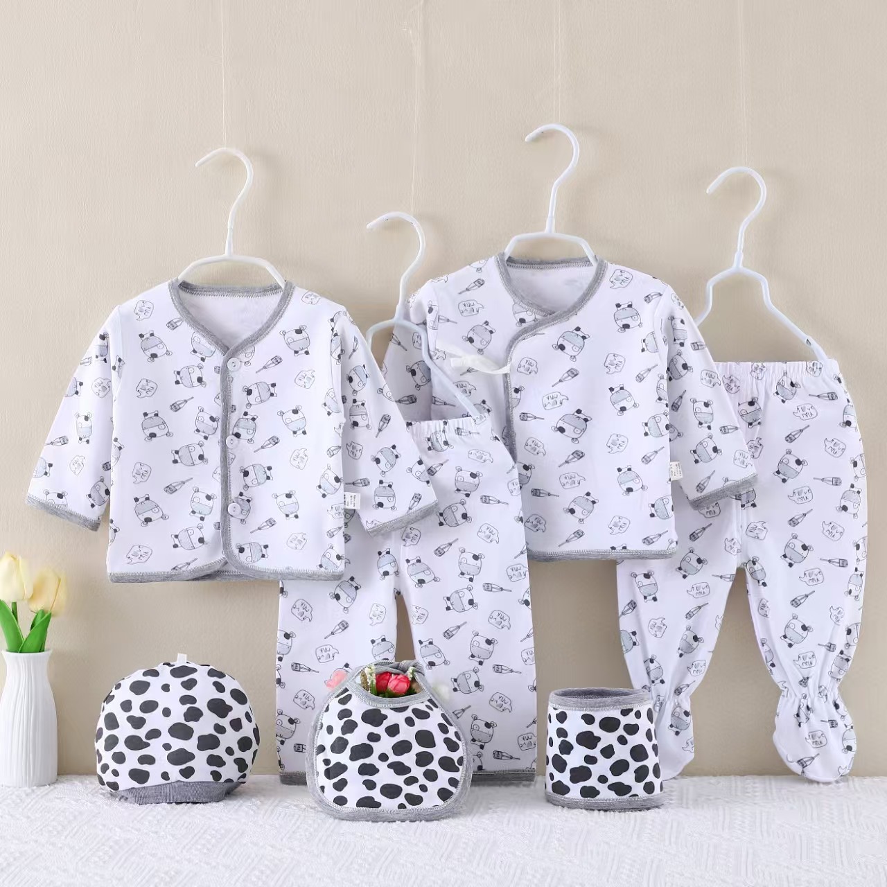 Seven piece set calf gray