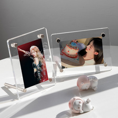 Acrylic Mini Transparent Photo Frame with High-End Ins Feel, Instant Camera Photo Frame Decor, Idol Small Card Display Stand