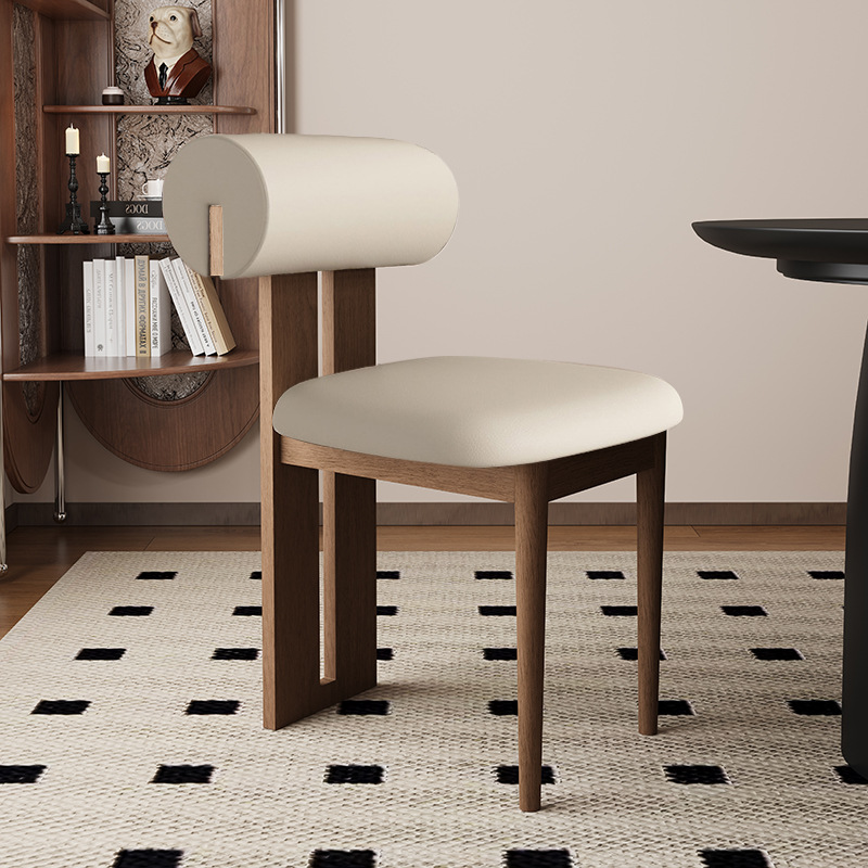 Silla de comedor de madera maciza nórdica para el hogar celebridad de Internet silla de respaldo simple y suave silla de diseño cafetería mesa de comedor comercial