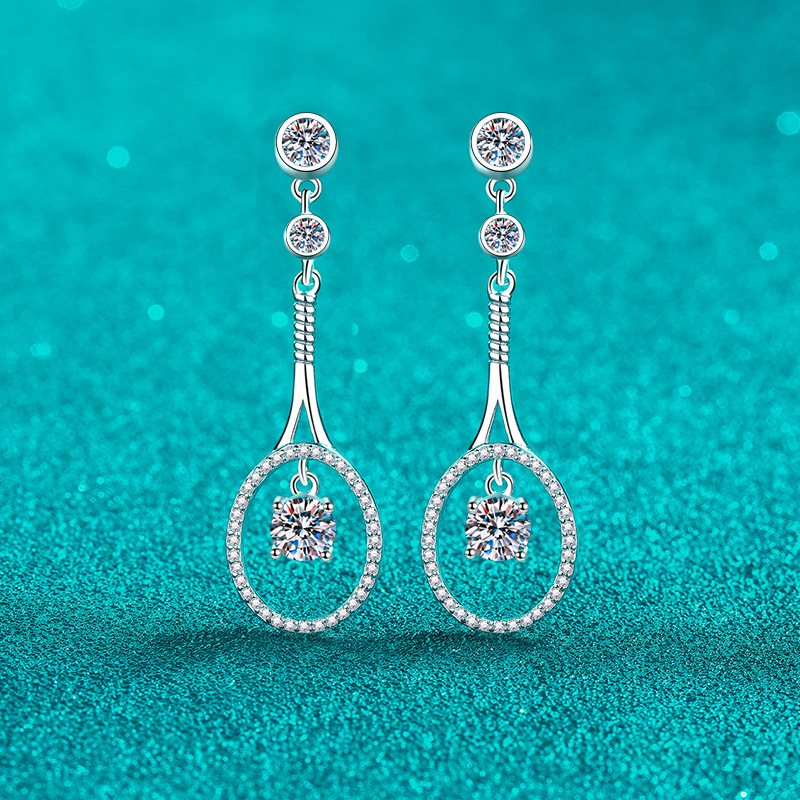 Pendientes de plata de ley S925 Xindeyi con moissanita color D y borlas de moissanita, estilo largo, pendientes personalizados de alta gama, en stock para_voghion.com