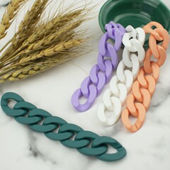 Acrylic plastic chain buckle accessories paint chain 20*30 open ring jewelry diy chain accessories wholesale
