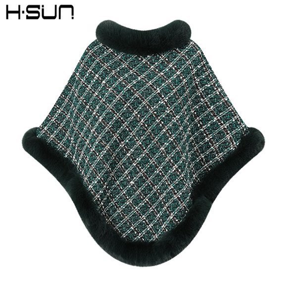 Capa tipo chal de otoño e invierno 2026, nueva bufanda de piel sintética de conejo, abrigo de punto para mujer, prenda exterior holgada y versátil. image 53
