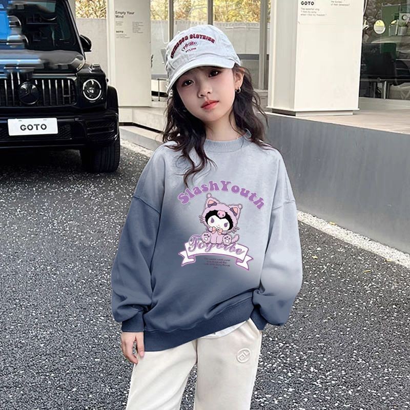 【俏妮卡】2025中性风韩版秋季新款女童洋气卫衣女孩宝宝套头上衣|undefined
