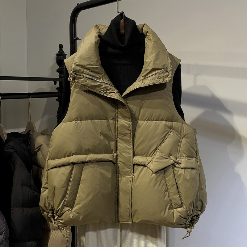 2022 New Style down Vest for Women, Short Korean Style Loose Outerwear for Petite Figures, Spring and Autumn Vest