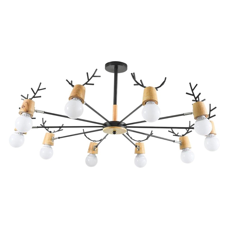 Lámpara de araña de estilo nórdico sala de estar simple casa moderna personalidad creativa asta dormitorio comedor lámpara ventas directas de la fábrica