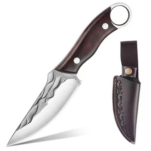 Ring knife knife kitchen handle meat knife barbecue eating pig beef mutton knife outdoor camping portable camping knife