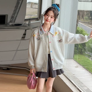 2026新款秋季美式卡通刺绣棒球服外套儿童超好看宽松休闲夹克上衣