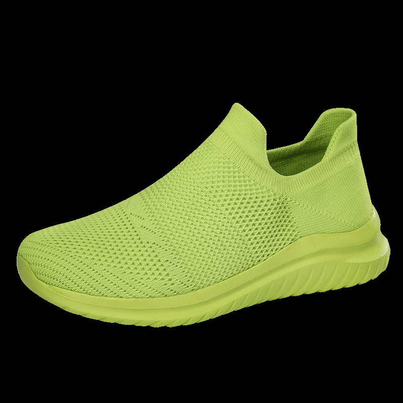 Cross-Border Foreign Trade Men's and Women's Sports Casual Fleece-Lined Sock Shoes, Sizes 35-45, Trendy Large Size Couple's Slip-On Knit Shoes
