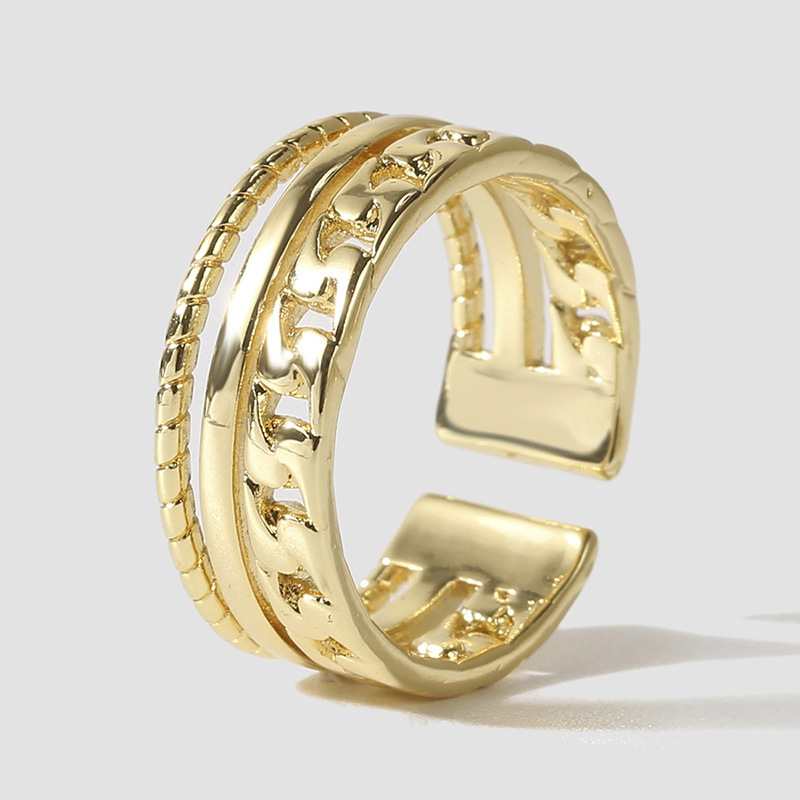 Creative personality real gold plating color retention copper rings