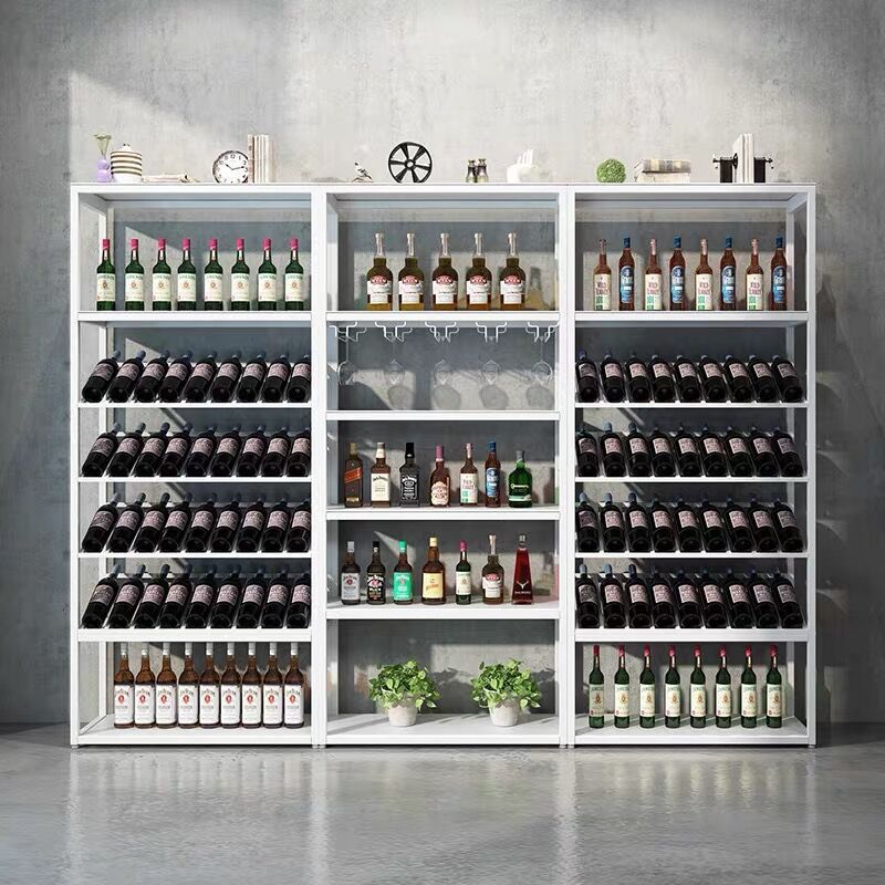 复古欧式铁艺酒架酒吧落地酒柜葡萄酒红酒收纳展示架置物架酒杯架|undefined