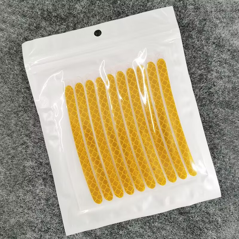 Wheel hub reflective stickers (yellow) 20 pieces