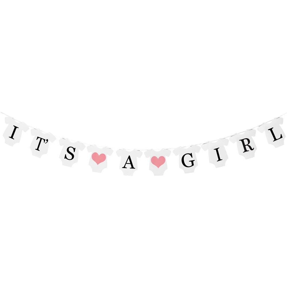 Es una niña bebé niña fiesta tire bandera carta bebé ducha bebé niños cumpleaños tire Flor al por mayor