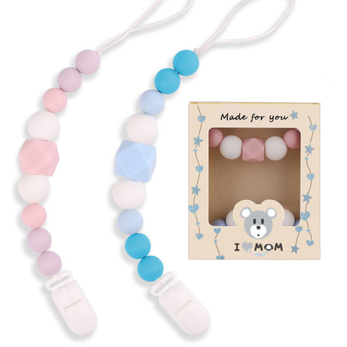 Amazon Baby Teether Chain Newborn Teether Rope Baby Soothing Grinding Stick Chewing Gum Anti-Chain Drop