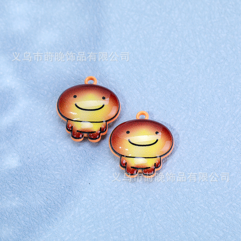 锌合金烤漆卡通创意焦烤面包小人吊坠diy手机链钥匙扣饰品配件|undefined