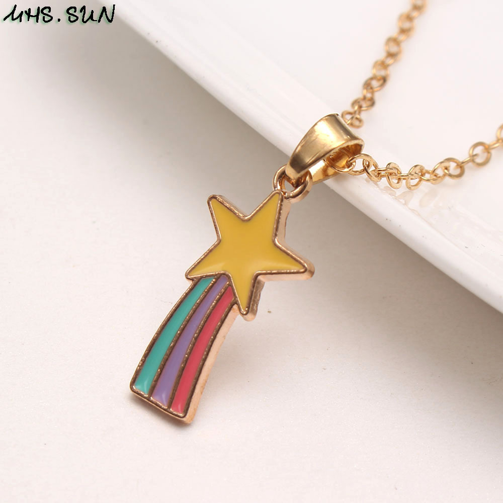 18g Weight Necklace Classification Alloy Material Kid'S Gender Fashion Style Rainbow  Chain Dripping Alloy Pendant Children's Necklace Jewelry 无