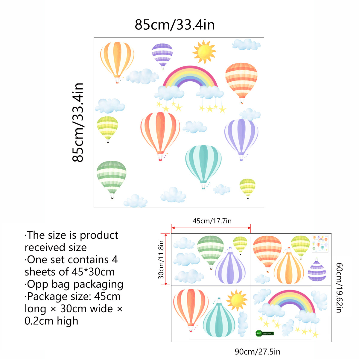 45cm*30cm*4pcs