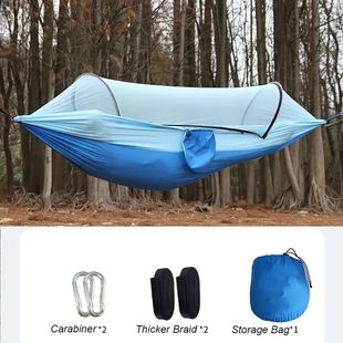 Automatic Open Mosquito Net Hammock Outdoor Anti-rollover Double Camping Artifact with Mosquito Net Household Swing Hammock Nylon