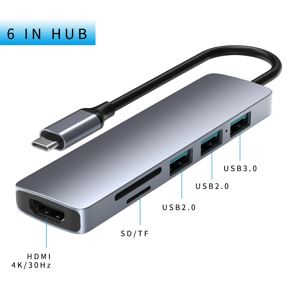 USB-C Хаб, переходник Type-C на HDMI, кабель HD, док-станция USB-C